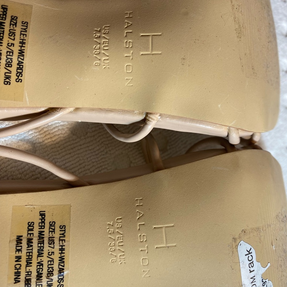 HALSTONS Nude Women's Wizard Multi Strap Party Heels Sandal - Picture 6 of 15
